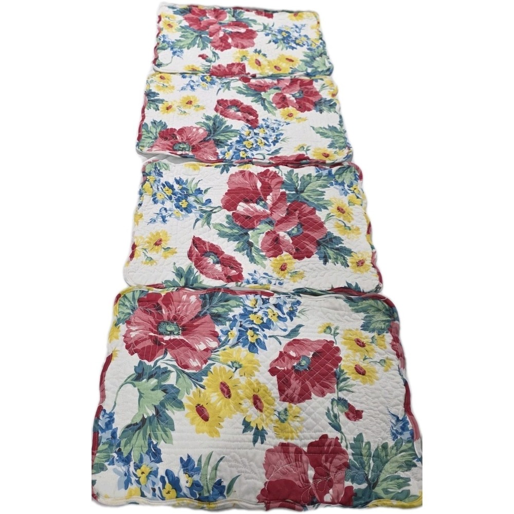 Set‎ Of 6 Floral Placemats Cottage Colorful Flower